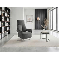 RELAXSESSEL in Textil Dunkelgrau  - Dunkelgrau/Silberfarben, Basics, Textil/Metall (75/110/85cm) - Sit & More