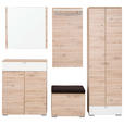 GARDEROBENSCHRANK 60/200/34 cm  - Eichefarben/Silberfarben, Design, Holzwerkstoff/Metall (60/200/34cm) - Moderano