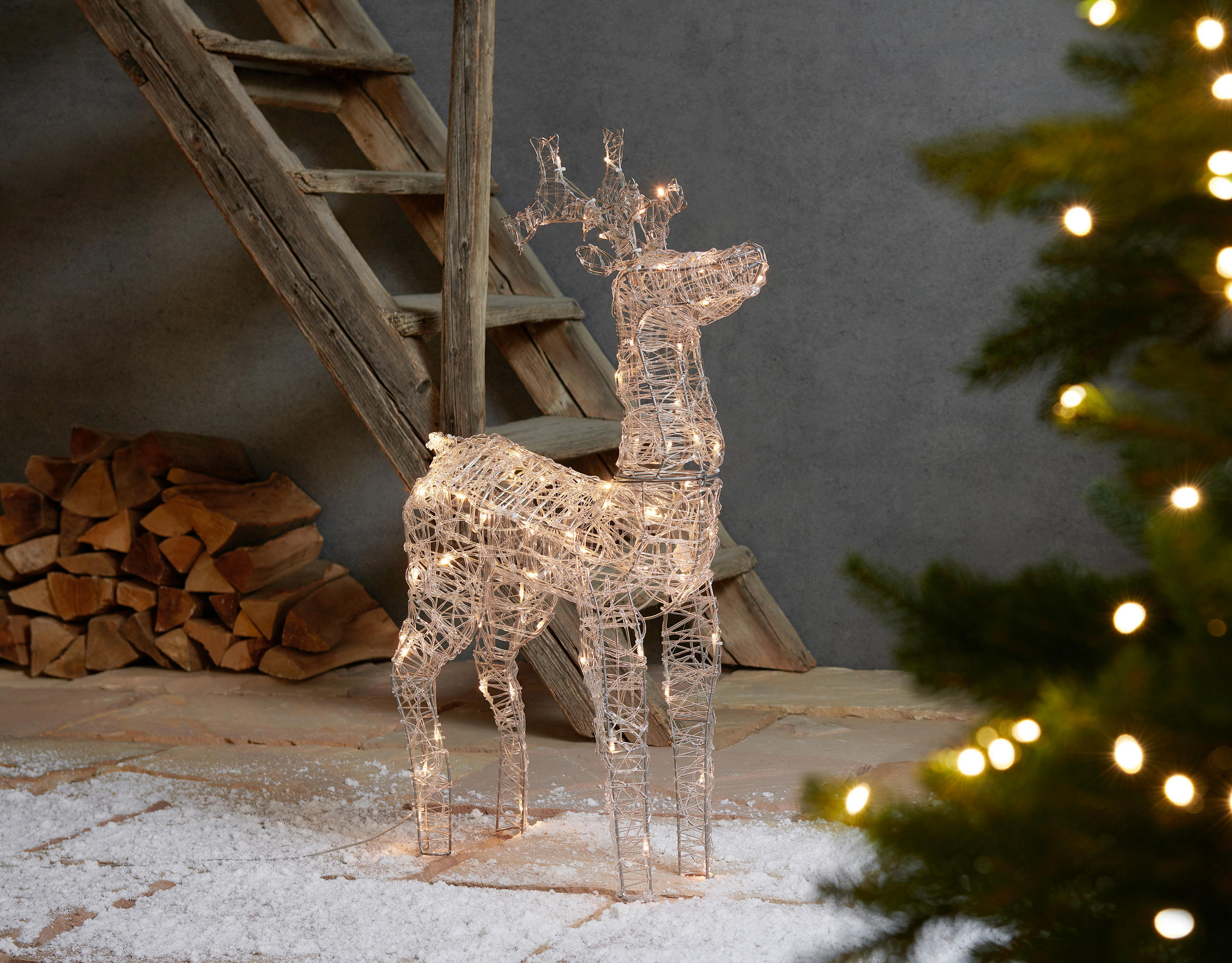 DEKORAČNÝ SOB - biela, Lifestyle, kov/plast (50/15/90cm) - X-Mas