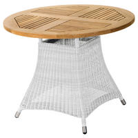 GARTENTISCH Holz, Metall, Kunststoff rund  - Alufarben/Weiß, Design, Holz/Kunststoff (100/75cm) - Zebra 