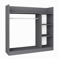 ODPRTA OMARA ZA OBLAČILA - antracit, Moderno, kovina/leseni material (118/115/35cm) - Livetastic
