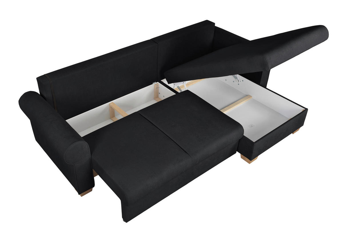 ECKSOFA Arles Anthrazit  - Anthrazit/Buchefarben, Design, Holz/Textil (266/161cm) - MID.YOU