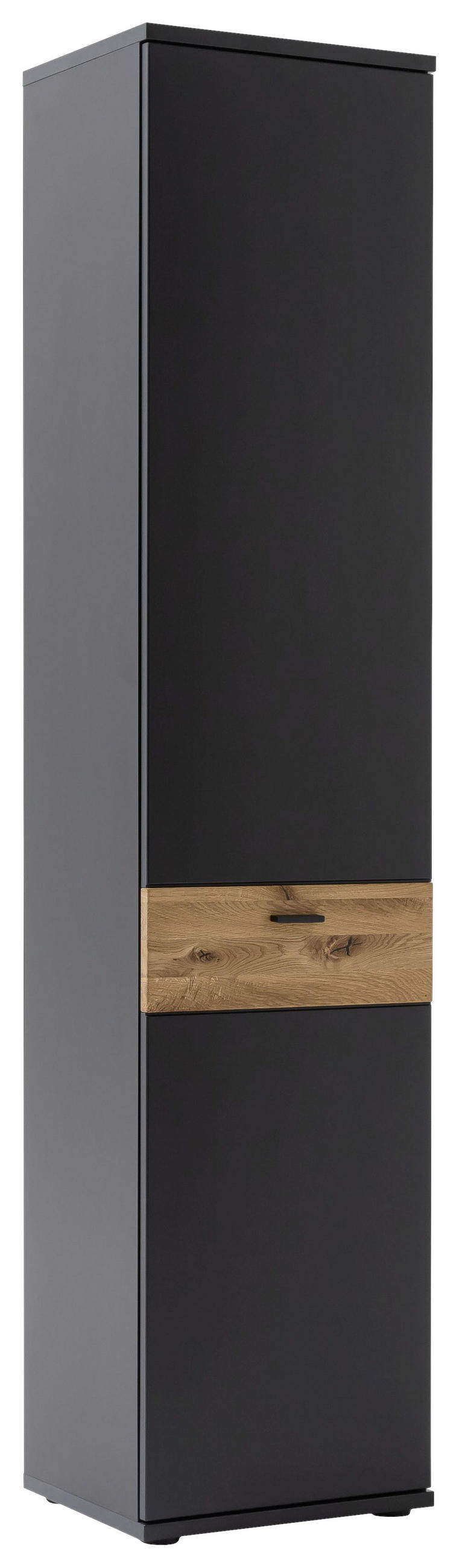 ZEILENSCHRANK Grau, Schwarz, Eichefarben  45/201/37 cm  - Eichefarben/Anthrazit, Design, Holzwerkstoff/Metall (45/201/37cm) - Novel