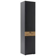 ZEILENSCHRANK Grau, Schwarz, Eichefarben 45/201/37 cm - Eichefarben/Anthrazit, Design, Holzwerkstoff/Metall (45/201/37cm) - Novel