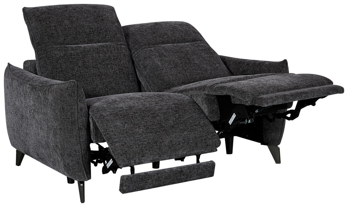 2-SITZER-SOFA Mikrofaser Grau  - Grau, Design, Textil/Metall (160/79-99/104cm) - Novel
