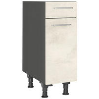 SCHUBKASTENUNTERSCHRANK 30/87/56 cm  in Weiß  - Schieferfarben/Edelstahlfarben, MODERN, Holzwerkstoff/Metall (30/87/56cm) - Nobilia