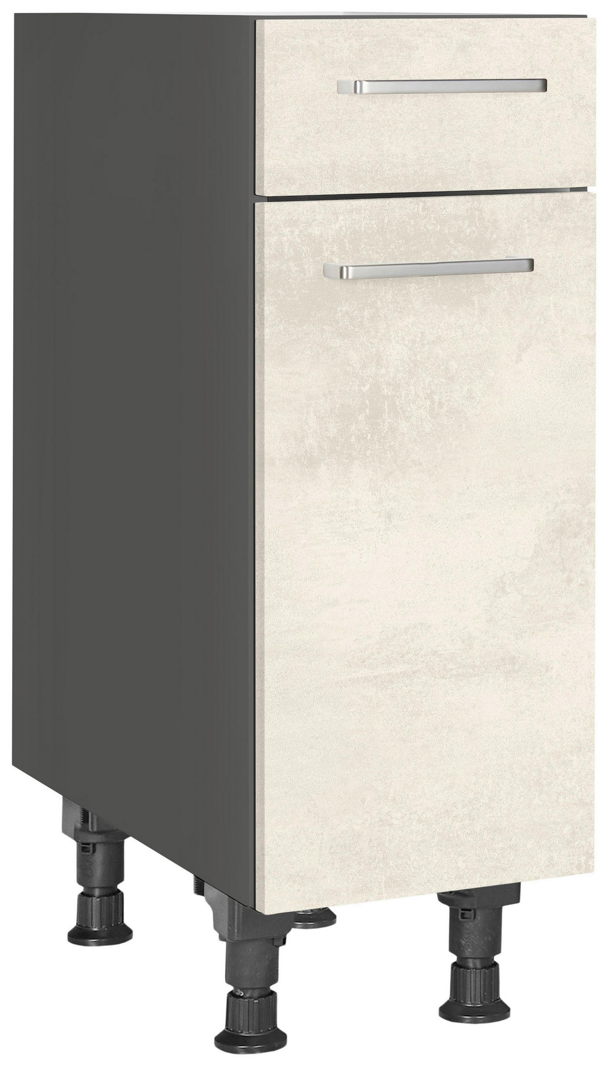 SCHUBKASTENUNTERSCHRANK 30/87/56 cm  in Weiß  - Schieferfarben/Edelstahlfarben, MODERN, Holzwerkstoff/Metall (30/87/56cm) - Nobilia