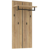 GARDEROBENPANEEL  in 60/127/30 cm  - Eichefarben/Schwarz, Konventionell, Holzwerkstoff/Metall (60/127/30cm) - Xora