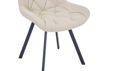 STUHL , Sitzfläche 360° drehbar , Mikrofaser  - Beige/Schwarz, Design, Textil/Metall (54/86/62.5cm) - Carryhome