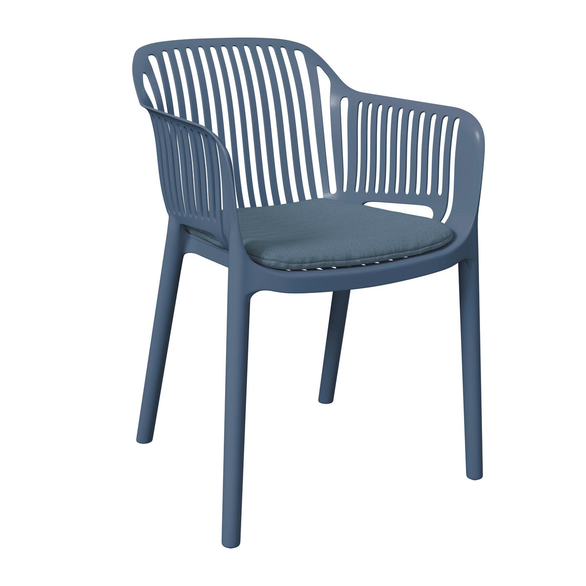 STAPELSESSEL in Kunststoff, Textil Blau  - Blau, Basics, Kunststoff/Textil (55/80/60cm) - Ambia Garden