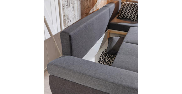 ECKSOFA in Webstoff Anthrazit, Dunkelgrau  - Dunkelgrau/Anthrazit, Design, Kunststoff/Textil (313/215cm) - Carryhome