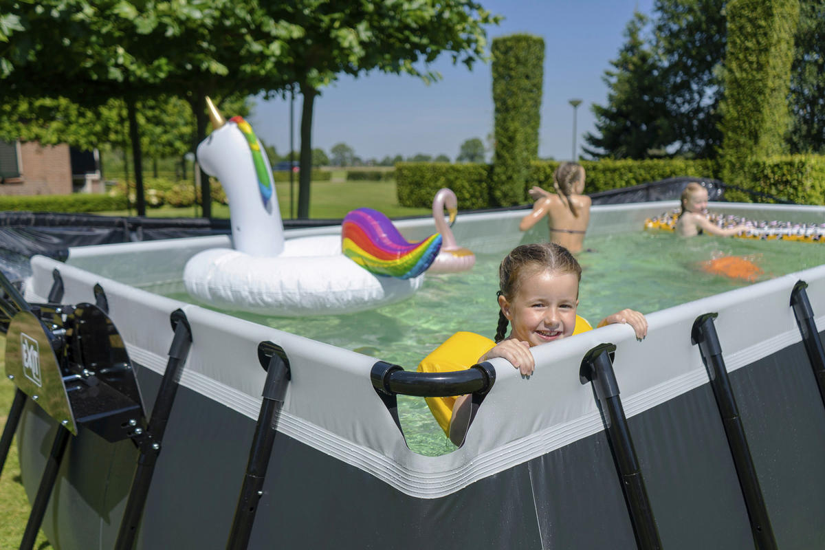 EXIT POOL BLACK 540X250 540/250/122 cm  - Schwarz, KONVENTIONELL, Metall (540/250/122cm) - EXIT Toys