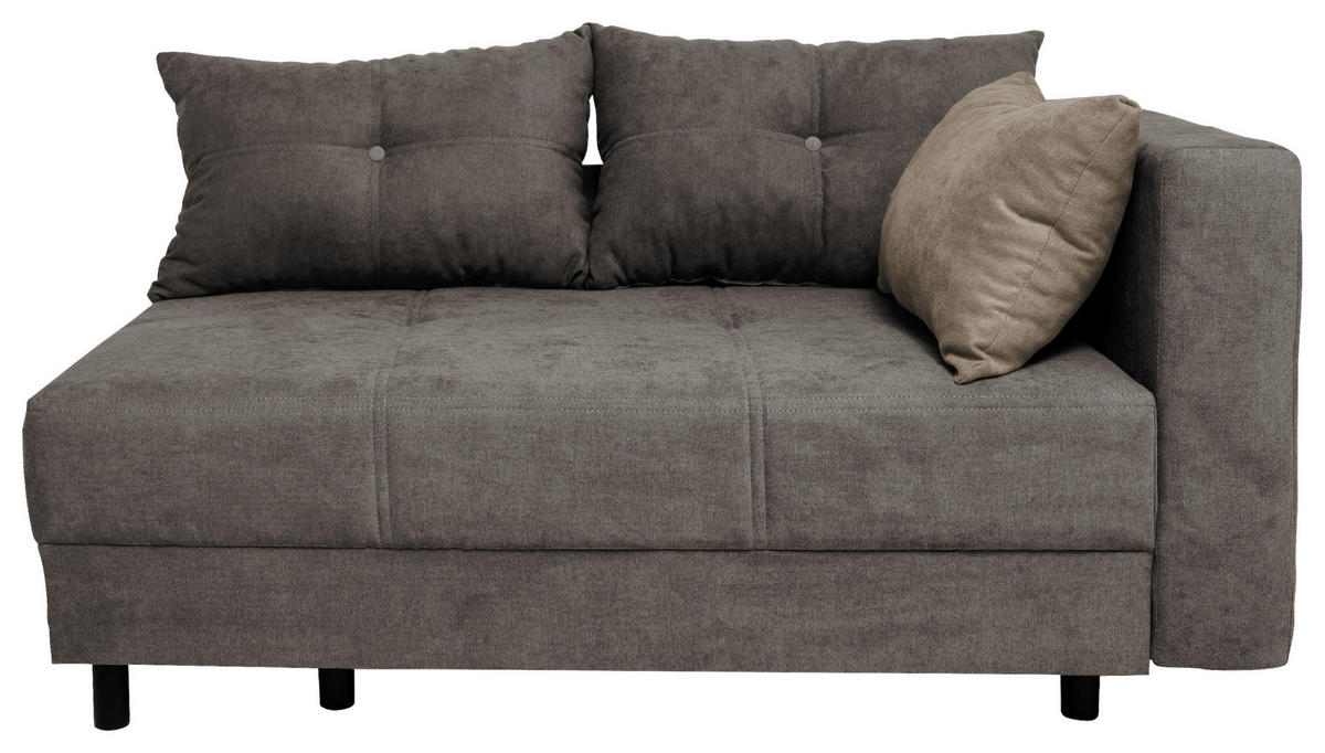 LEŽADLO, textil, 145/82/85 cm - čierna/sivohnedá, Konventionell, drevo/textil (145/82/85cm) - Ti'me