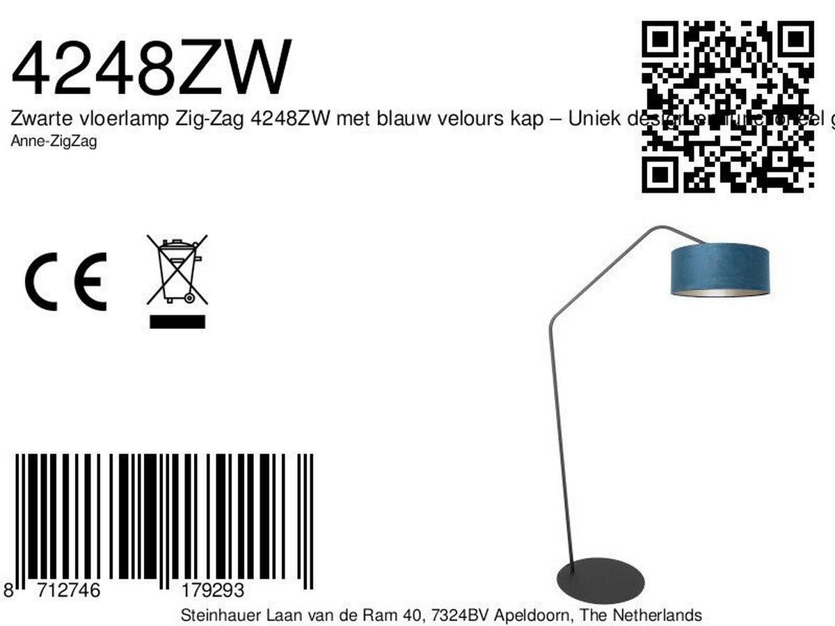 STEHLEUCHTE - Blau/Schwarz, Trend, Textil/Metall (50/173/70cm)