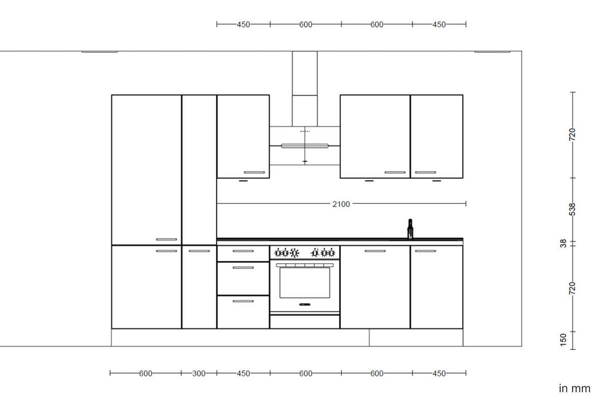 BUCĂTĂRIE FĂRĂ ELECTROCASNICE  - alb/culoare lemn stejar, Modern, metal/material pe bază de lemn (300cm) - Nobilia