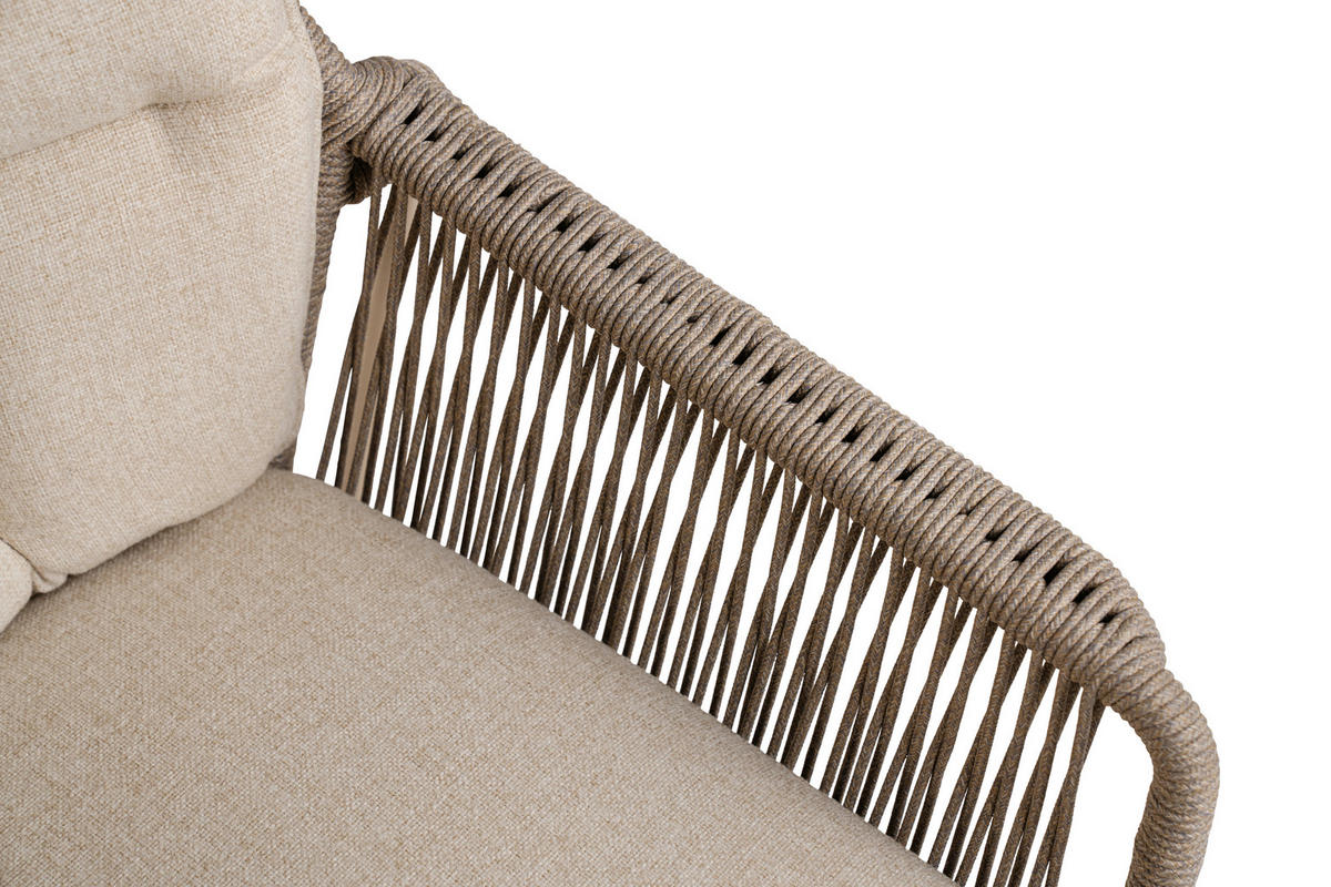 VRTNI SEDEŽ  nerjaveče jeklo bela, barve šampanjca  - barve šampanjca/bela, Basics, kovina/tekstil (66/87/64,5cm) - Tierra Outdoor