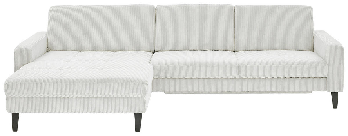 ECKSOFA in Cord Ecru  - Ecru/Schwarz, Modern, Textil/Metall (177/302cm) - Beldomo Style