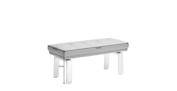 HOCKERBANK 113/51/48 cm - Schlammfarben/Alufarben, Design, Leder/Metall (113/51/48cm) - Moderano