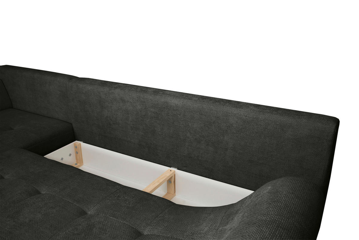 CloseUp von Carryhome ECKSOFA Schwarz Struktur.