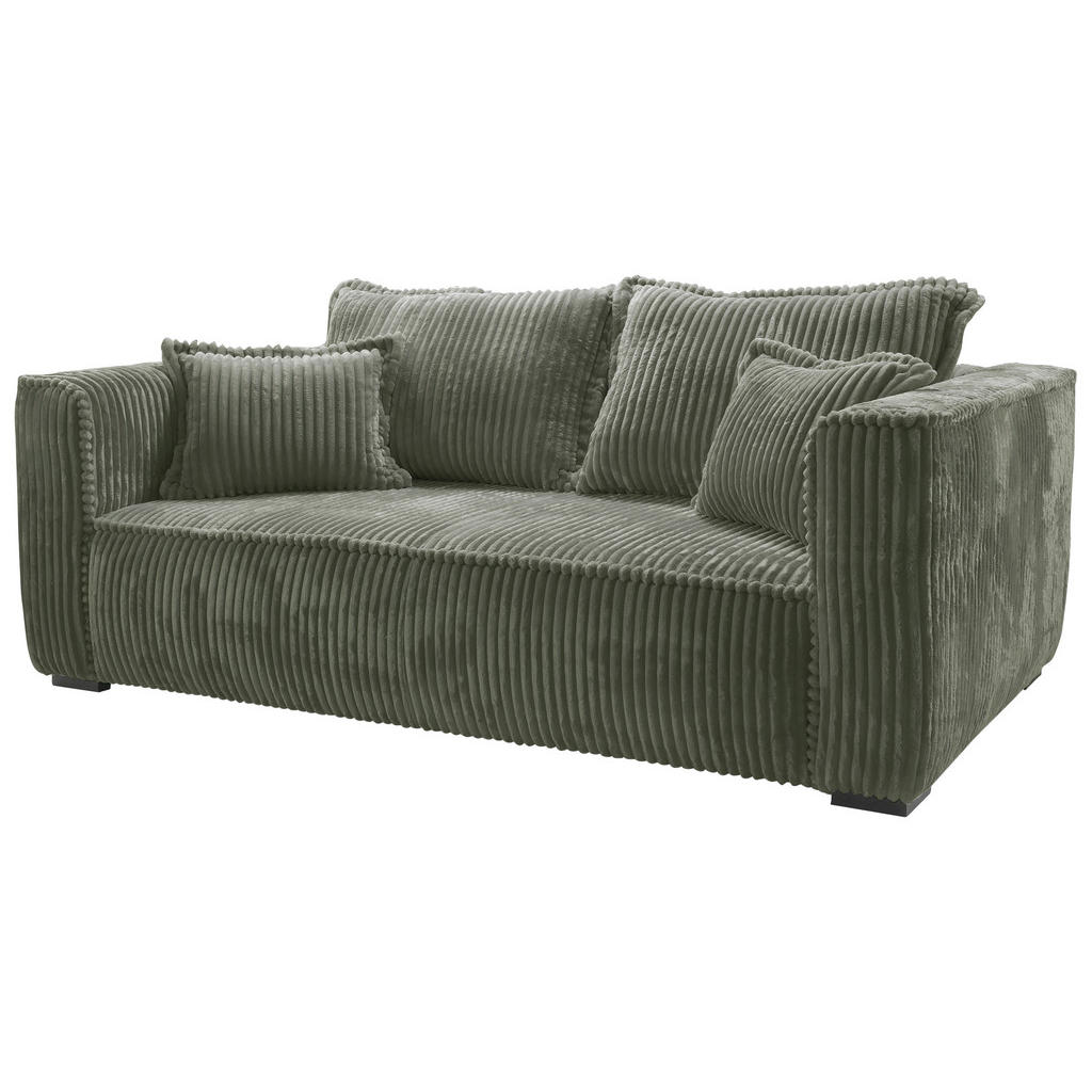 Thumbnail - Mid.you Sofa, Grün, Textil, Kiefer, 2-Sitzer, Füllung: Polyurethan (PUR),Polyurethan (Pur), 223x95x121 cm, Made in EU, W...