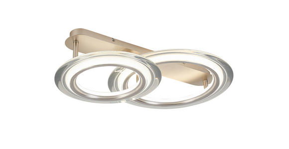 LED-DECKENLEUCHTE 66/45/16 cm - Chromfarben/Champagner, Design, Kunststoff/Metall (66/45/16cm) - Dieter Knoll