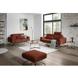 3-SITZER-SOFA in Struktur Rostfarben  - Rostfarben/Schwarz, Design, Holz/Textil (196/85-104/95cm) - Novel