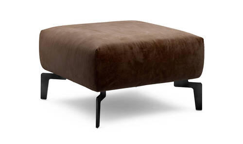 HOCKER in Textil Braun  - Schwarz/Braun, Design, Textil/Metall (70/70/46cm) - SENSOO