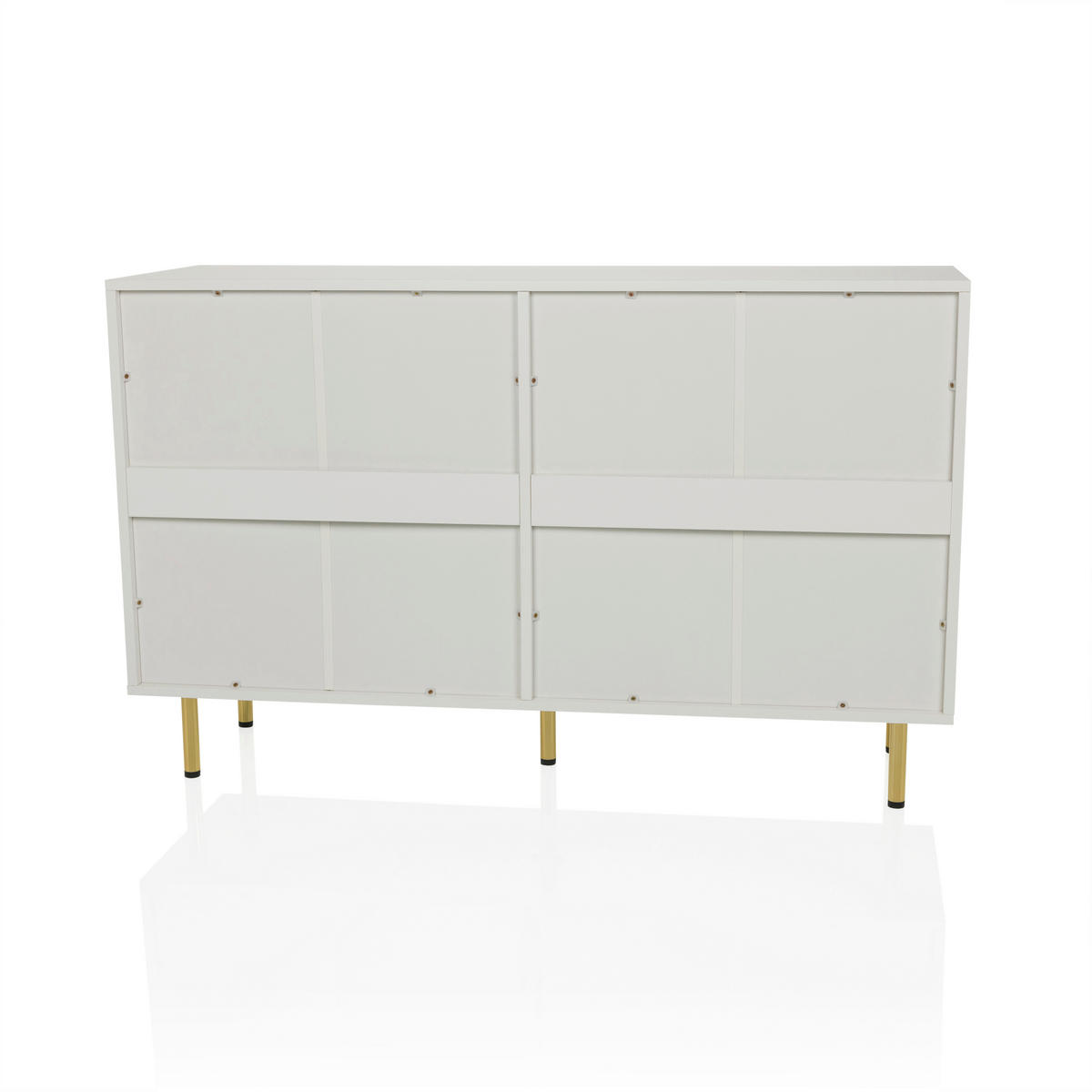 SIDEBOARD  120/75/40 cm 6 Schublade(n)  - Goldfarben/Weiß, MODERN, Holzwerkstoff/Metall (120/75/40cm) - MID.YOU