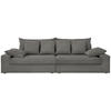 VIERSITZER-SOFA in Cord Grau  - Schwarz/Grau, Modern, Kunststoff/Textil (308/80/140cm) - Livetastic