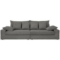 VIERSITZER-SOFA in Cord Grau  - Schwarz/Grau, Modern, Kunststoff/Textil (308/80/140cm) - Livetastic