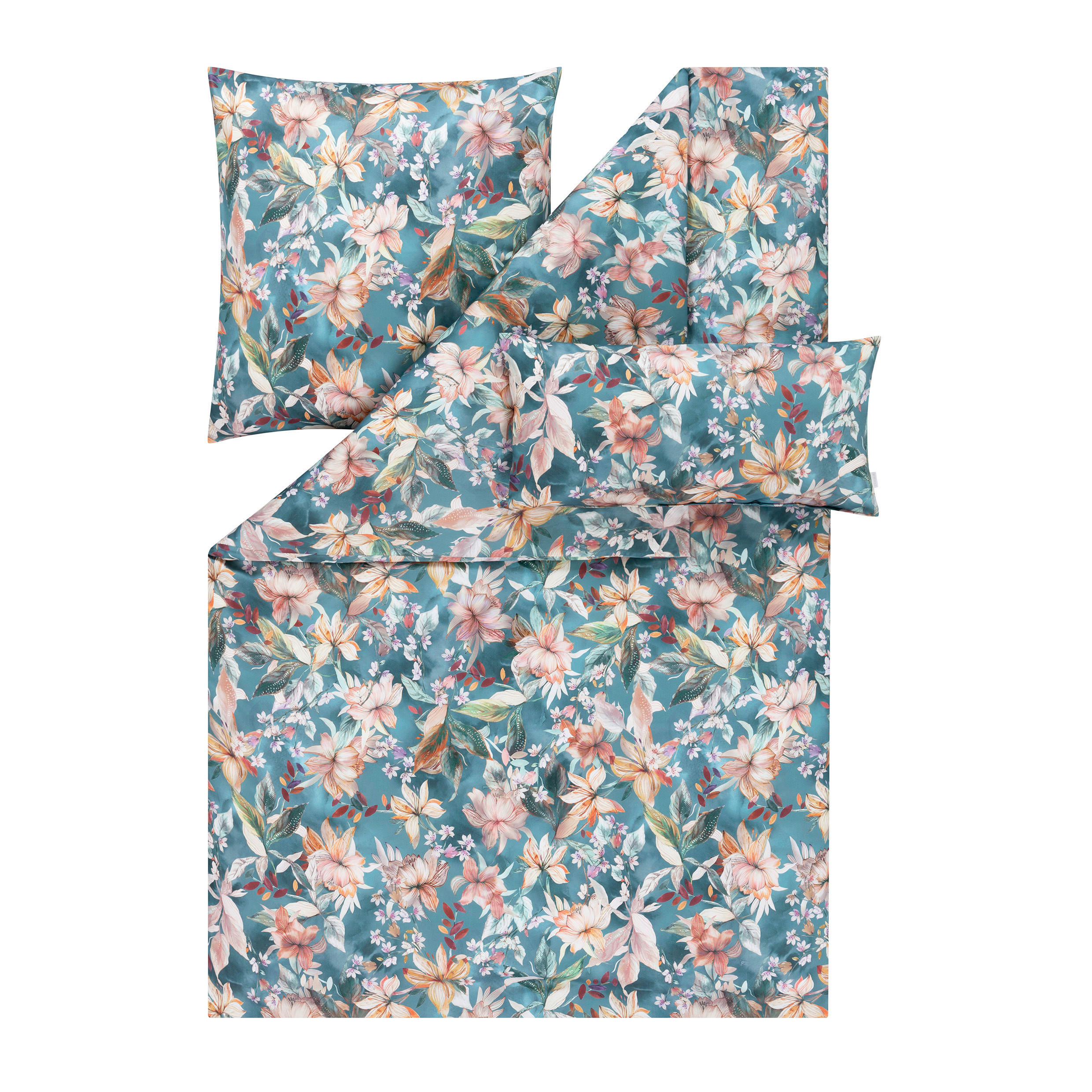 BETTWÄSCHE Atelier Makosatin 135/200 cm  - Grün, Design, Textil (135/200cm) - Estella
