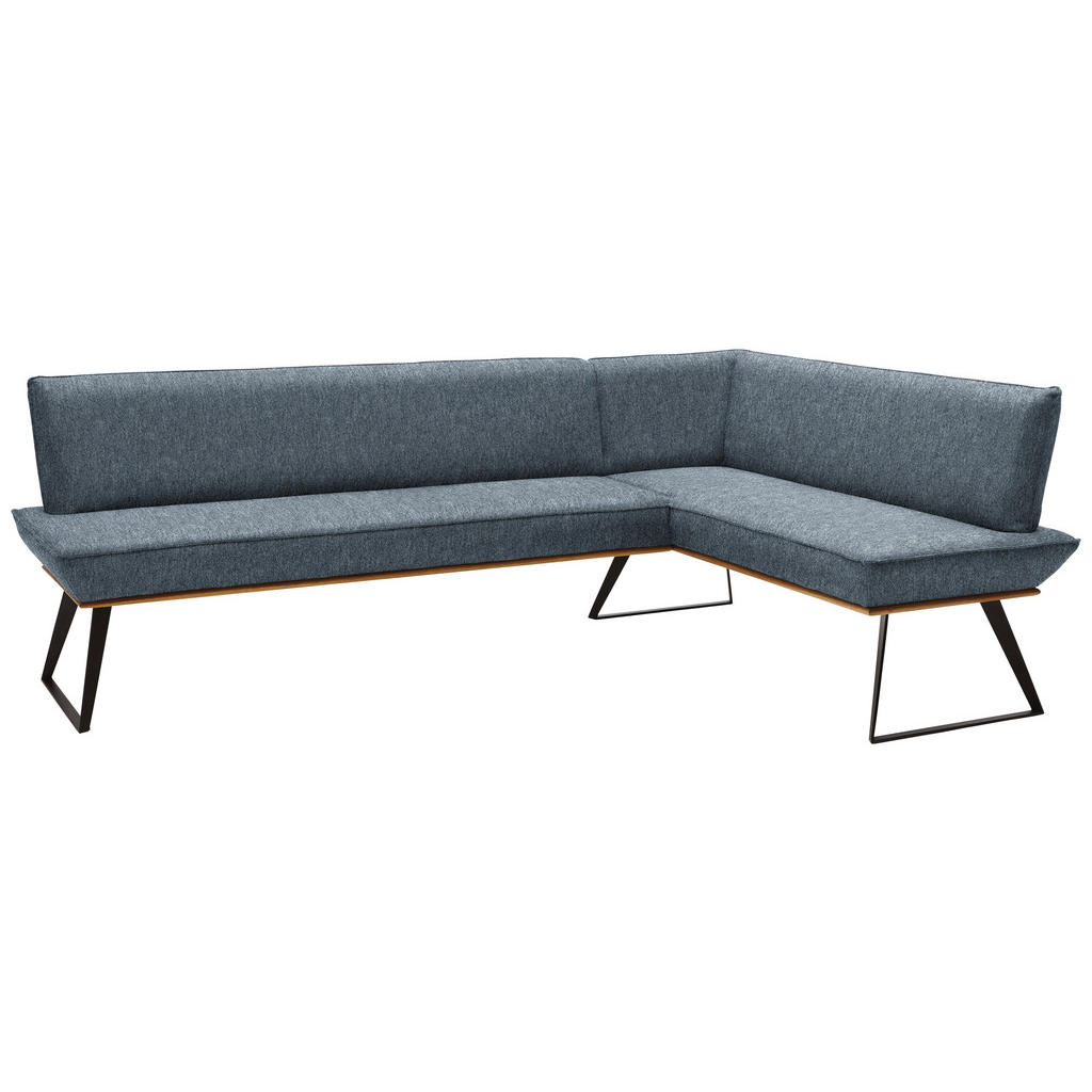Thumbnail - Voleo Eckbank, Anthrazit, Schwarz, Eiche, Holz, Metall, Textil, Eiche, massiv, 5-Sitzer, L-Form, 223x163 cm, Stoffauswah...