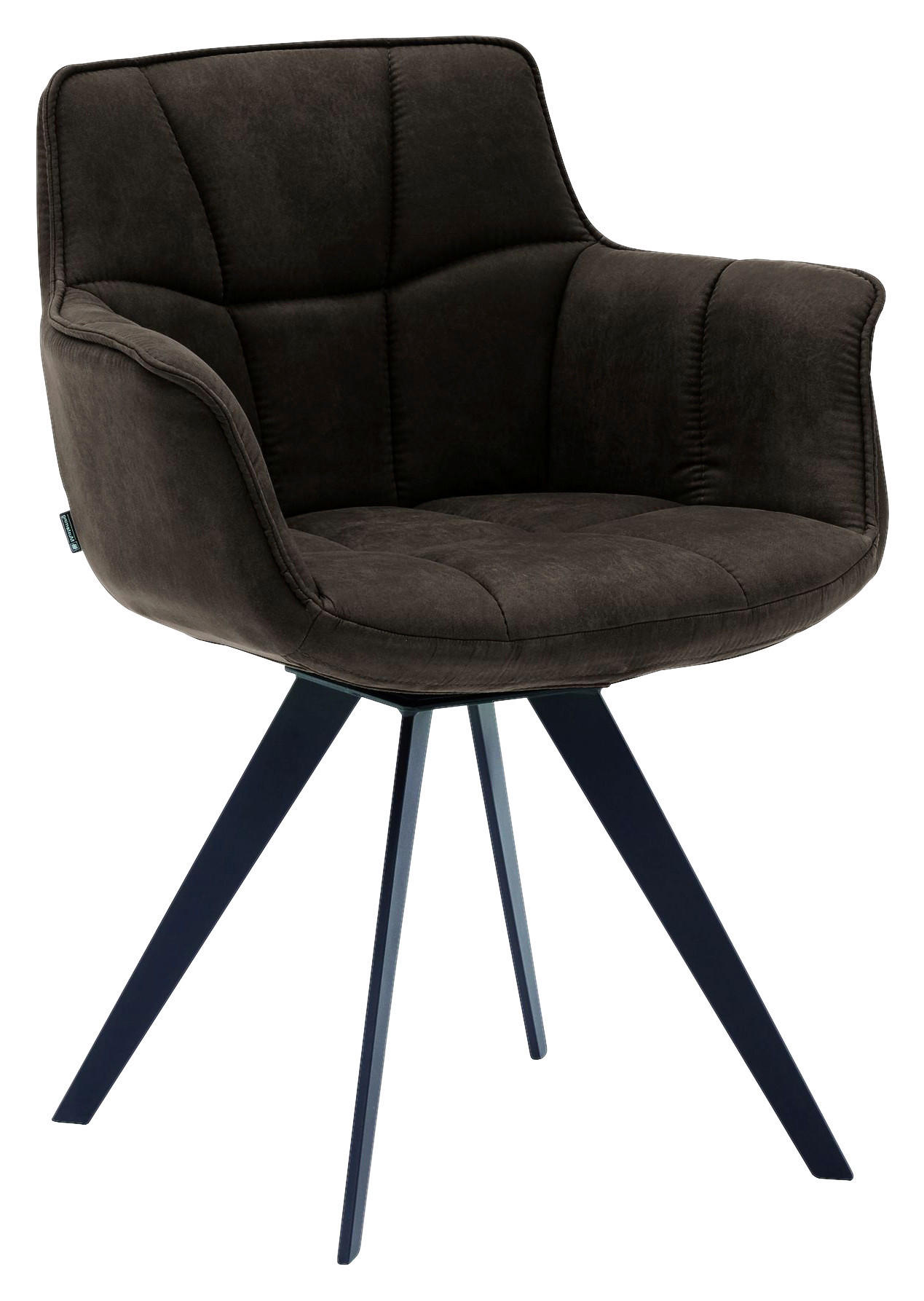 ARMLEHNSTUHL  in Mikrofaser  - Schwarz/Mokka, Design, Textil/Metall (67/85/60cm) - Musterring