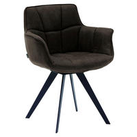 ARMLEHNSTUHL  , Lederauswahl, Stoffauswahl, Typenauswahl, inklusive Armlehnen, Gestellauswahl  , Mikrofaser  ,  - Schwarz/Mokka, Design, Textil/Metall (67/85/60cm) - Musterring