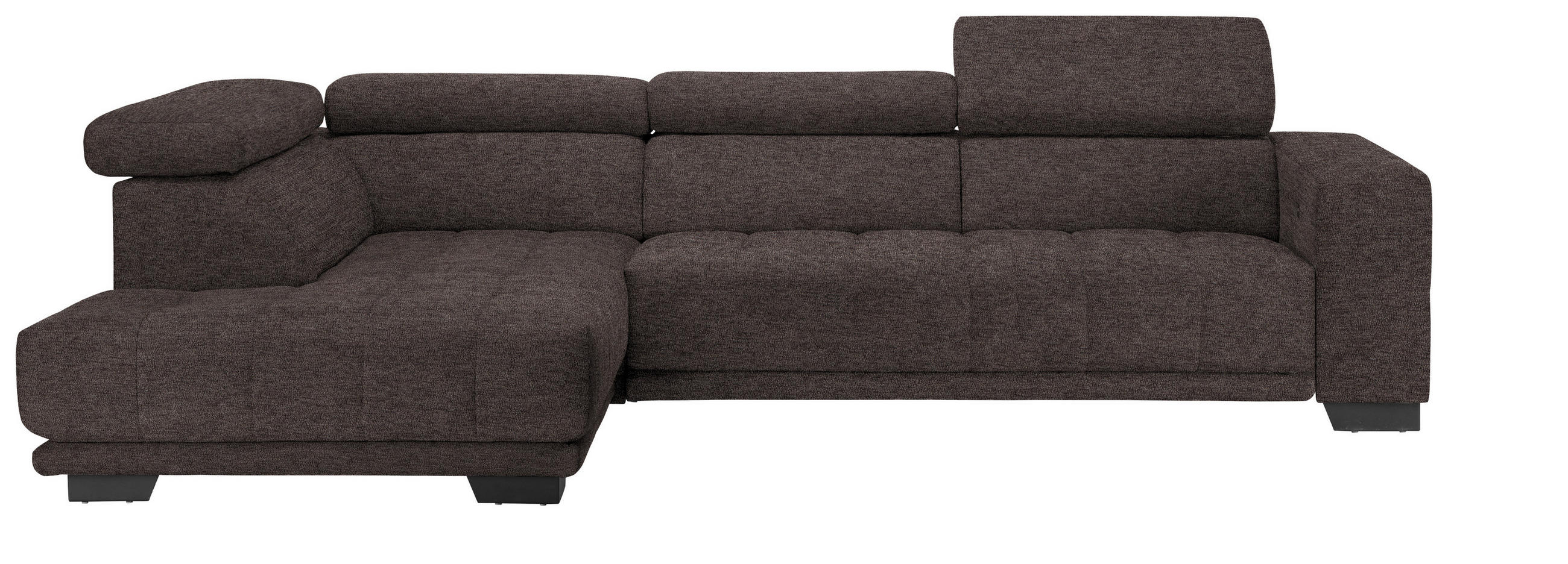 ECKSOFA in Mikrofaser Braun  - Schwarz/Braun, Design, Textil/Metall (207/301cm) - Xora