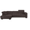 ECKSOFA in Mikrofaser Braun  - Schwarz/Braun, Design, Textil/Metall (207/301cm) - Xora