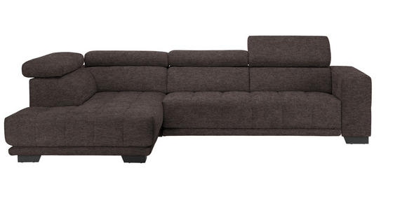 ECKSOFA in Mikrofaser Braun  - Schwarz/Braun, Design, Textil/Metall (207/301cm) - Xora