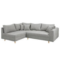 ECKSOFA Ariella Grau Mikrofaser Rückenkissen  - Naturfarben/Grau, Design, Holz/Textil (161/231cm) - P & B