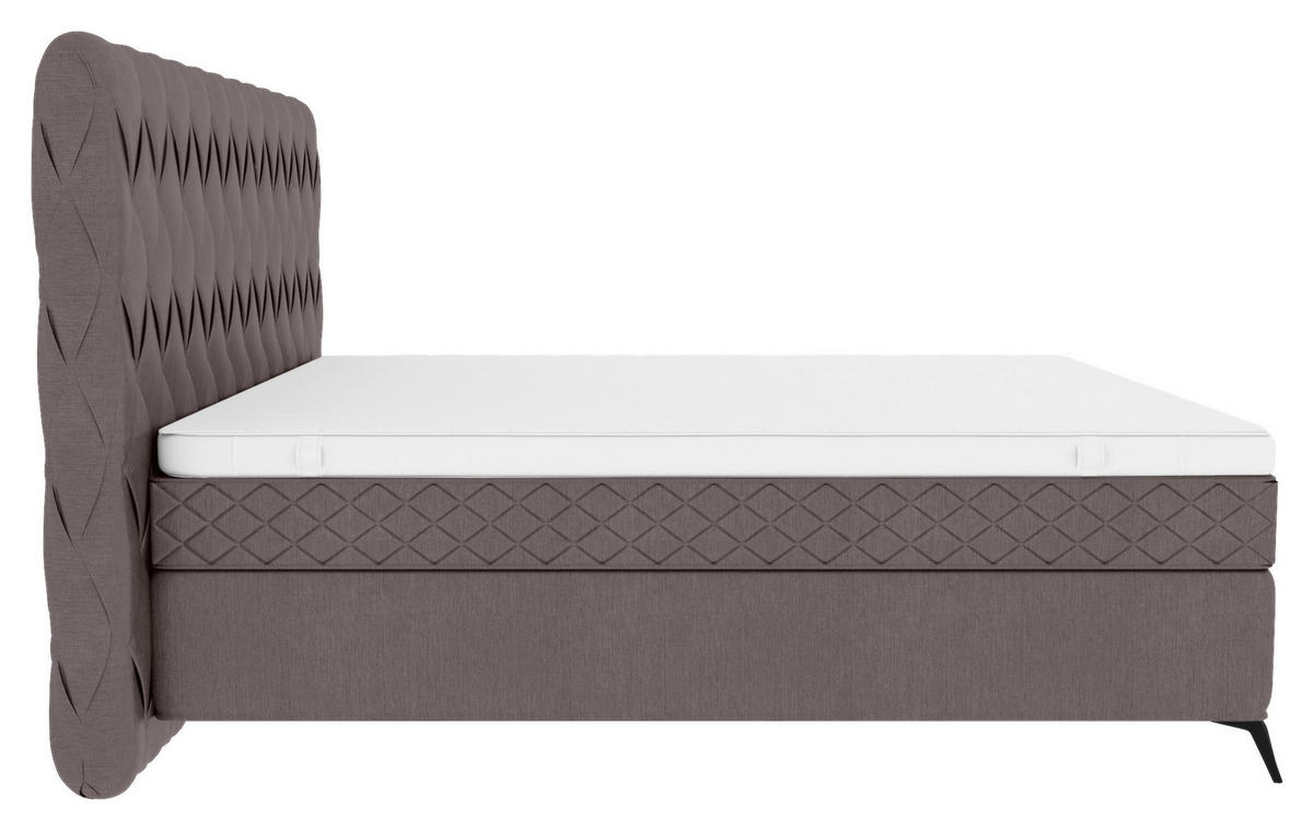 BOXSPRINGBETT 180/200 cm  in Anthrazit  - Anthrazit/Schwarz, Design, Textil/Metall (180/200cm) - Boxxx