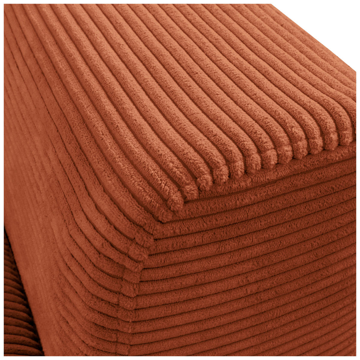 ECKSOFA in Cord Kupferfarben  - Schwarz/Kupferfarben, Design, Textil/Metall (172/313cm) - Livetastic