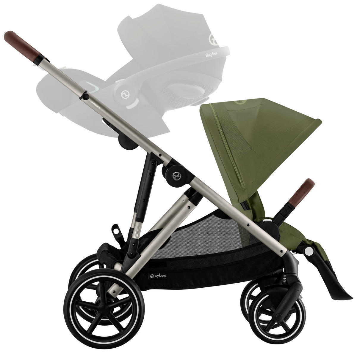 KINDERWAGEN  Gazelle S  Moss Green  - Taupe/Waldgrün, Basics, Textil/Metall (106/65/110cm) - cybex GOLD