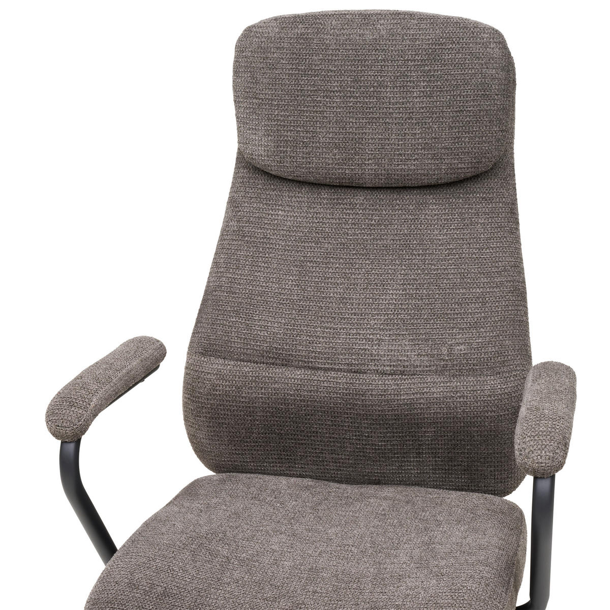 DREHSTUHL Webstoff Schwarz, Taupe  - Taupe/Schwarz, MODERN, Kunststoff/Textil (60/108-116/67cm) - MID.YOU