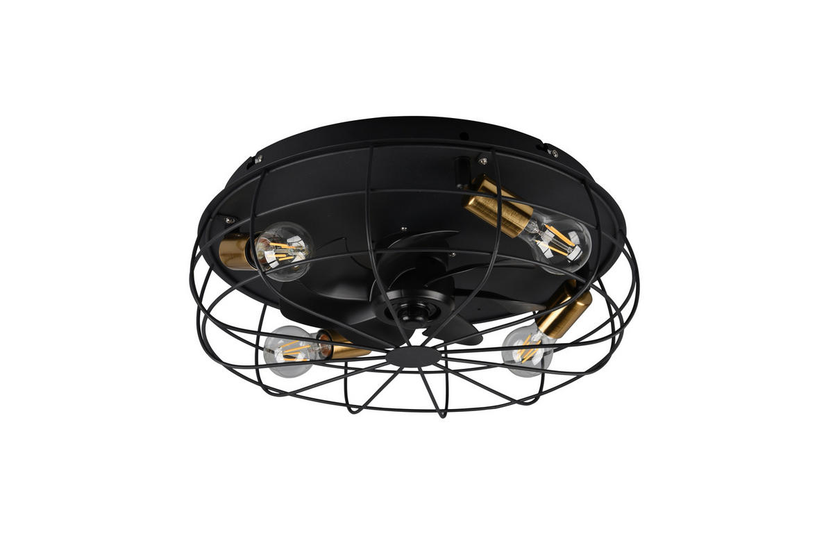 DECKENLEUCHTE TRONDHEIM 48,5/17,5 cm   - Schwarz, LIFESTYLE, Kunststoff/Metall (48,5/17,5cm)