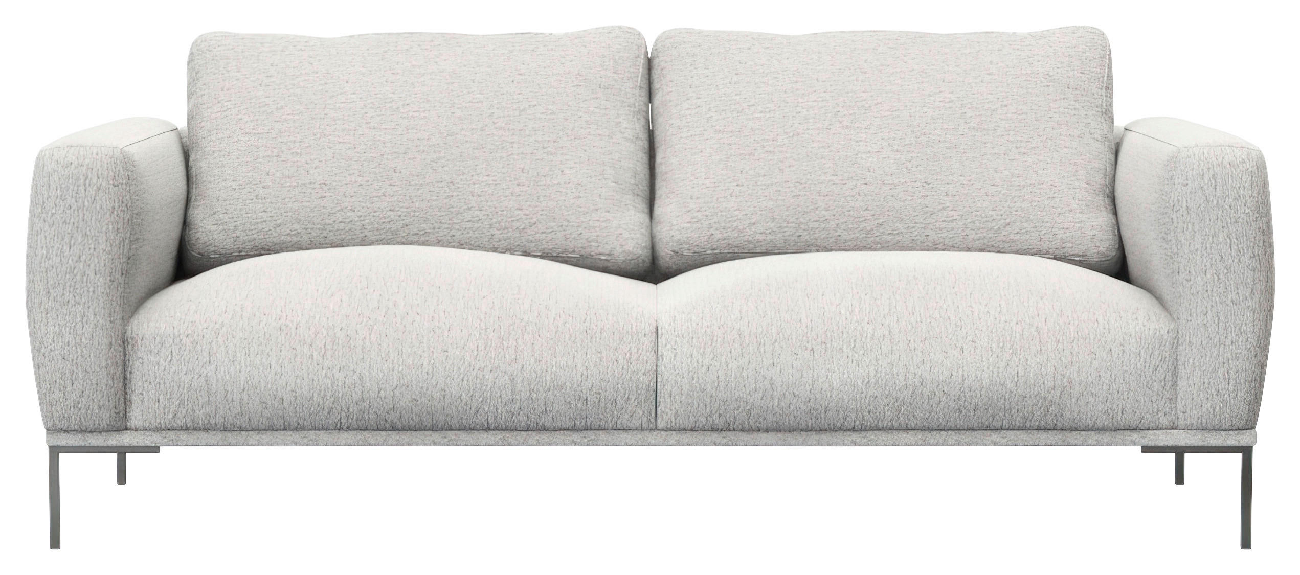 3-SITZER-SOFA Webstoff, Flachgewebe Hellgrau  - Hellgrau/Schwarz, Design, Textil/Metall (212/80,5/88cm) - Livetastic