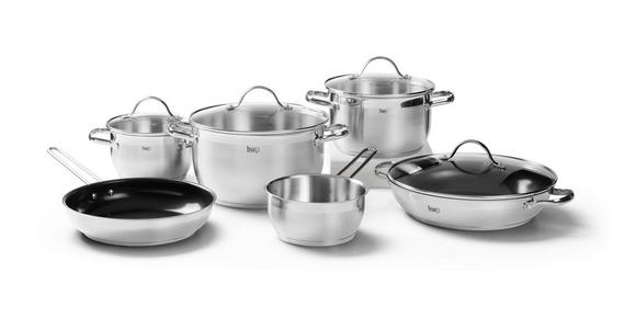 KOCHTOPFSET 6-teilig - Klar/Edelstahlfarben, Basics, Glas/Metall - Homeware Profession.