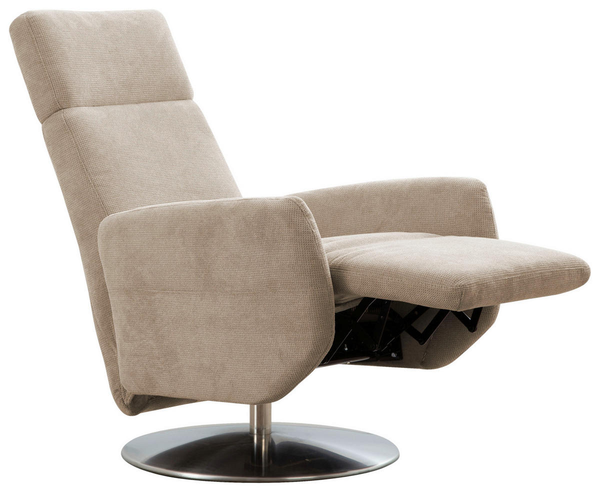 DREHSTUHL  in Flachgewebe Schlammfarben  - Chromfarben/Schlammfarben, Konventionell, Textil/Metall (71/110/82cm) - Sit & More