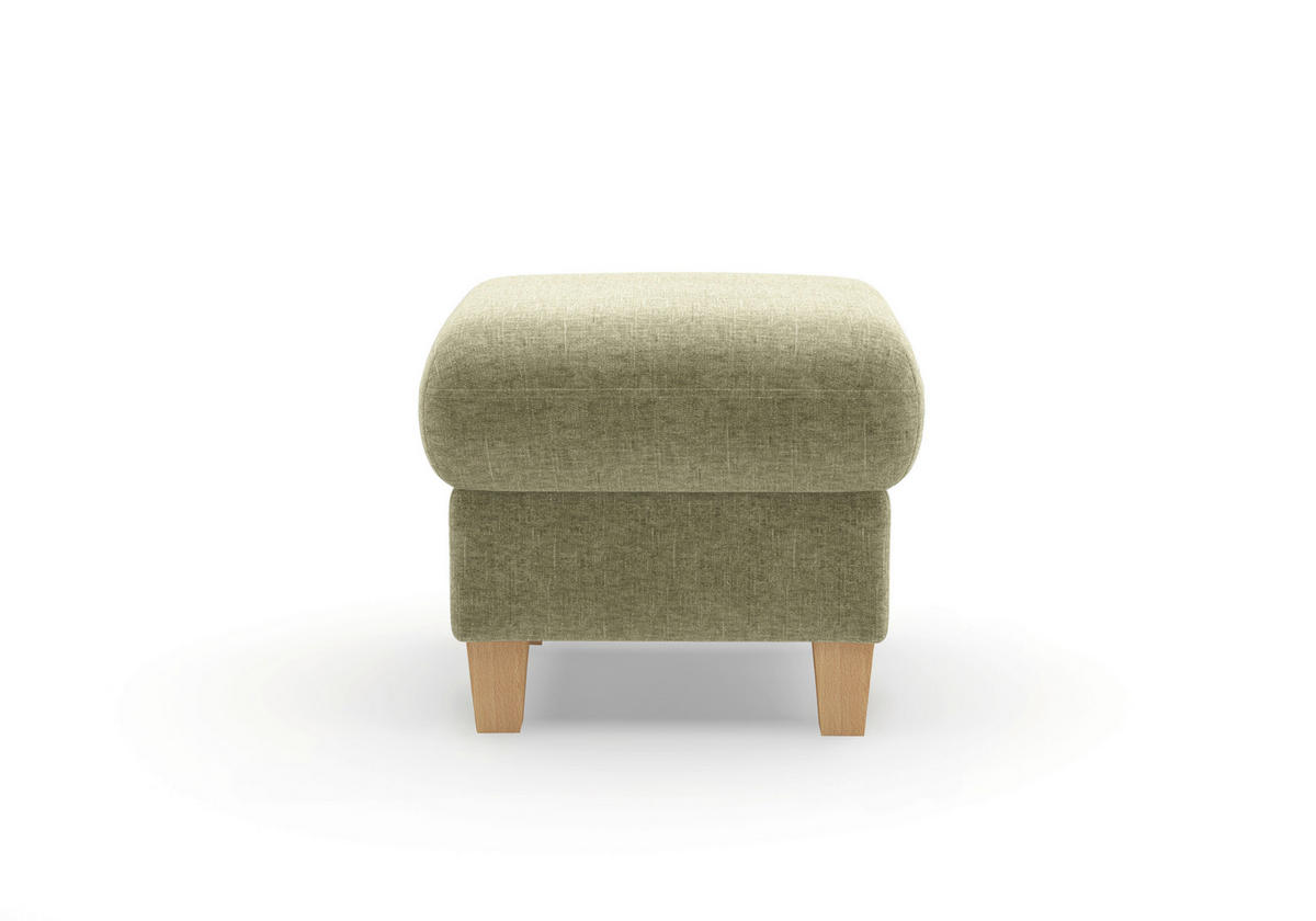 HOCKER GLENDALE E Flachgewebe Hellgrün  - Eichefarben/Hellgrün, KONVENTIONELL, Holz/Textil (58/48/58cm) - Sit & More