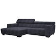 ECKSOFA in Webstoff Dunkelgrau  182/279 cm  - Dunkelgrau/Schwarz, KONVENTIONELL, Textil/Metall (182/279cm) - Hom`in