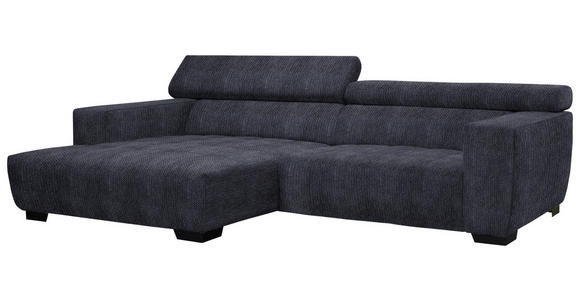 ECKSOFA in Webstoff Dunkelgrau  182/279 cm  - Dunkelgrau/Schwarz, KONVENTIONELL, Textil/Metall (182/279cm) - Hom`in