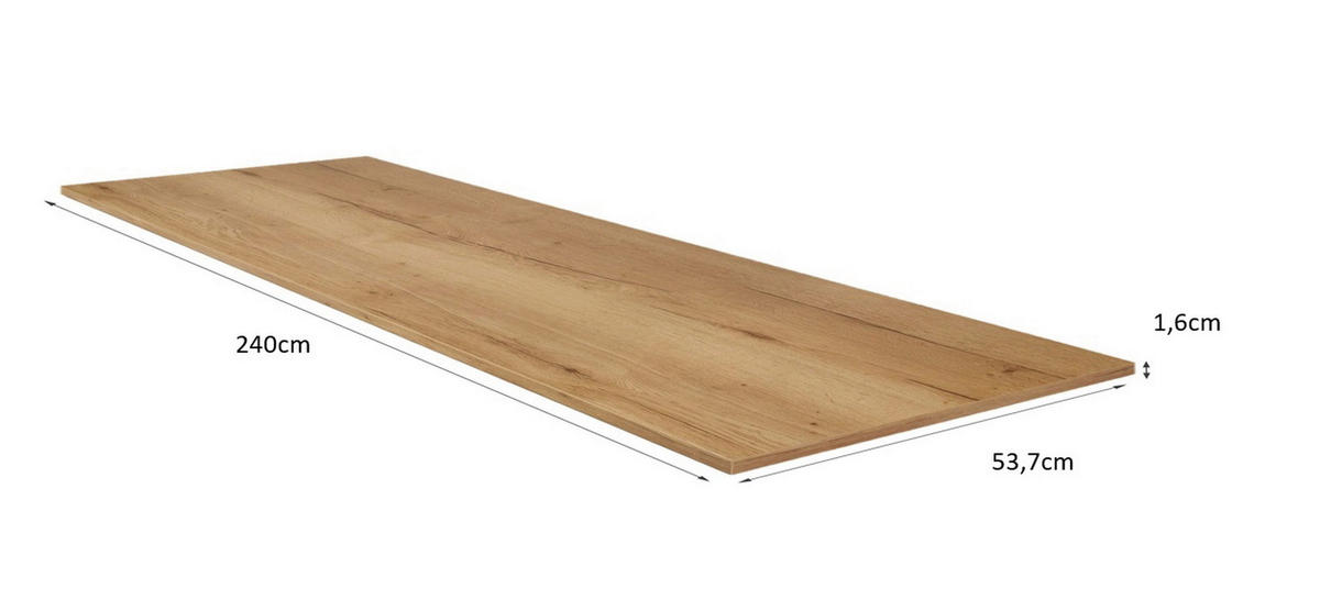 KÜCHENRÜCKWAND  - Eichefarben, MODERN, Holzwerkstoff (240/53,7/1,6cm) - Nobilia